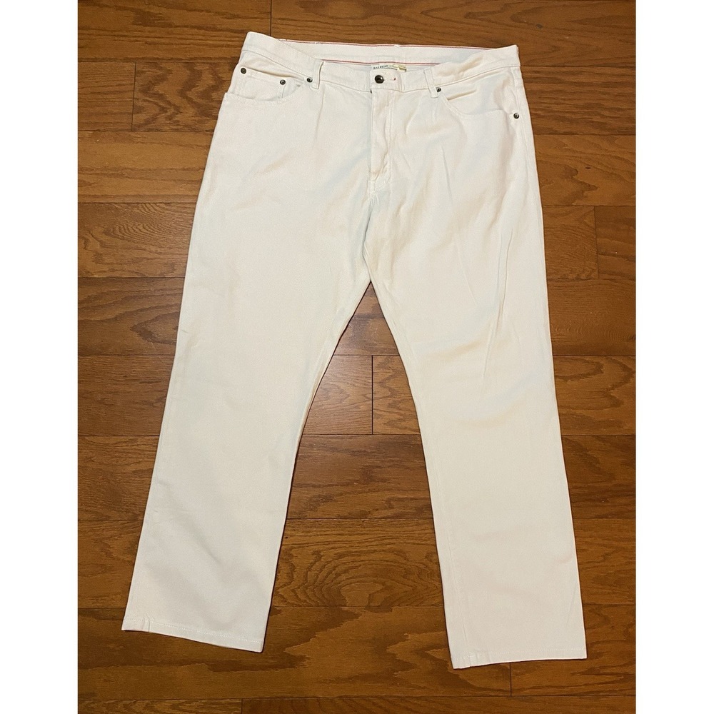 Raleigh Denim Jeans Sz 36 Mens 36x28‎ Cream Made USA Handcrafted Jones Carolina